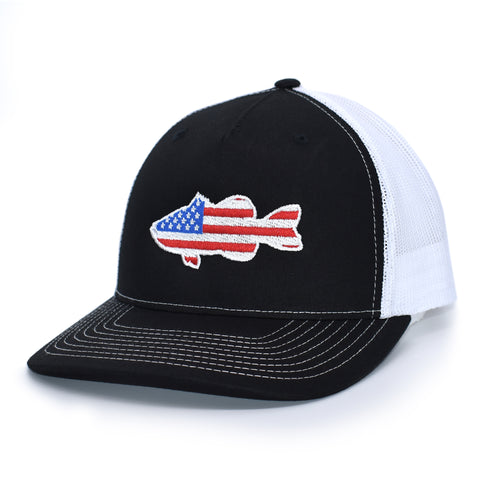 Image of American Flag Large Mouth Bass Hat - Bucks of America