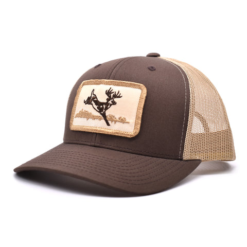 Image of Deer Hunt Patch Brown & Khaki Hat - Bucks of America