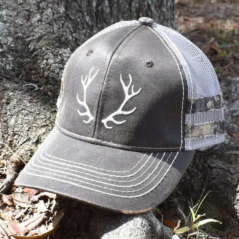 Image of Brown Camo Caribou Sport Frayed Hat - Bucks of America