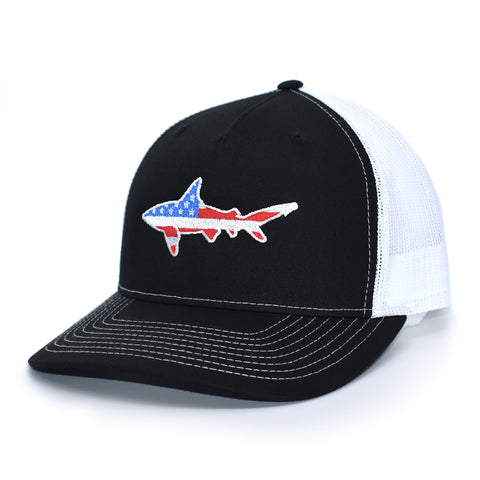 Image of American Flag Shark Hat - Bucks of America