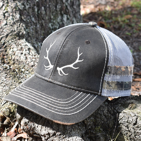 Image of Brown Camo Elk Sport Frayed Hat - Bucks of America