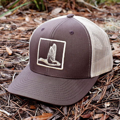 Image of Duck Embroidered Brown & Khaki Hat - Bucks of America