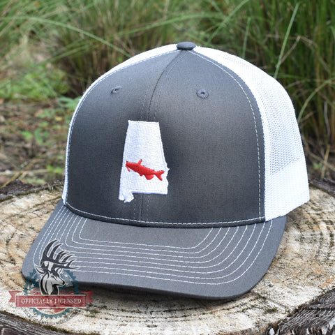 Image of Alabama Catfish Hat- Charcoal/White - Bucks of America