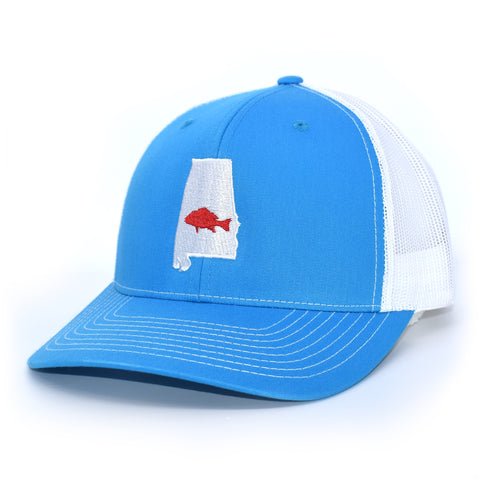 Image of Alabama Snapper Fishing Hat- Cyan / White - Bucks of America