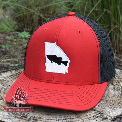 Image of Georgia Bass Fishing Hat- Red/Black - Bucks of America