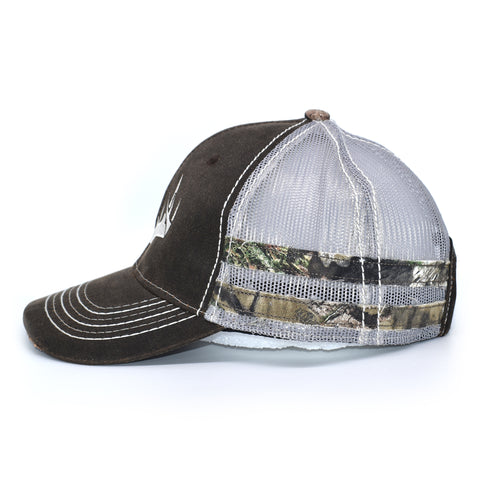 Image of Brown Camo Whitetail Sport Frayed Hat - Bucks of America