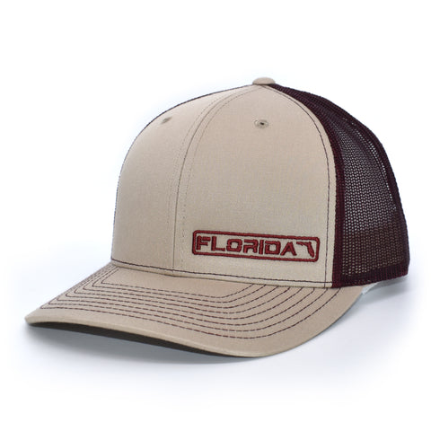 Image of Florida State Hat - Khaki / Burgundy - Bucks of America