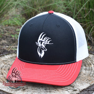 Bucks of America Deer Logo Hat - Black / White / Red