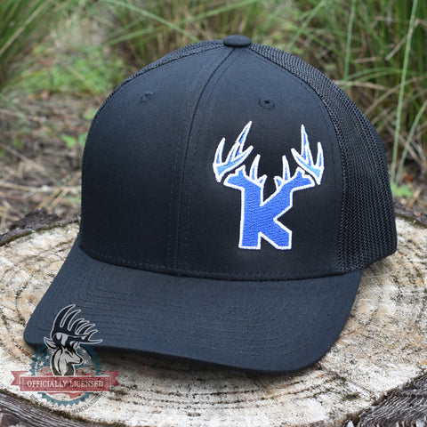 Image of Bucks of Kansas Antler Logo Blue/White Logo Hat - Bucks of America