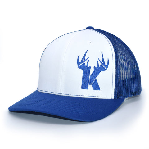 Image of Bucks of Kentucky Antler Logo Hat - White / Royal - Bucks of America