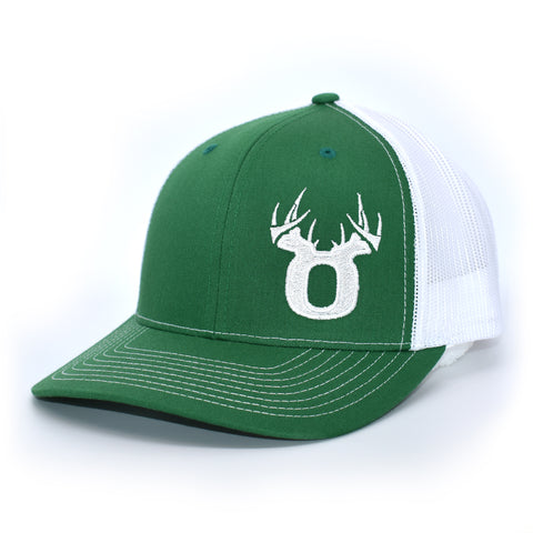 Image of Bucks of Oregon Antler Logo Hat - Kelly Green / White - Bucks of America