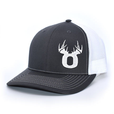 Image of Bucks of Oregon Antler Logo Hat - Charcoal / White - Bucks of America