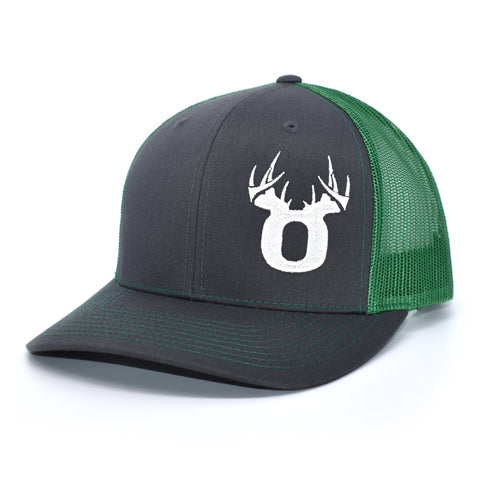 Image of Bucks of Oregon Antler Logo Hat - Charcoal / Kelly - Bucks of America