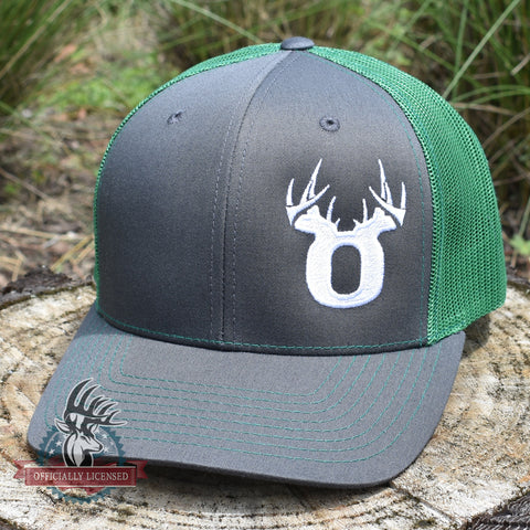 Image of Bucks of Oregon Antler Logo Hat - Charcoal / Kelly - Bucks of America