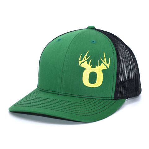 Image of Bucks of Oregon Antler Yellow Logo Hat - Kelly Green / Black - Bucks of America