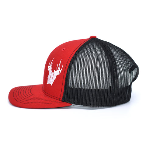 Image of Wisconsin W Antlers Hat - Red / Black - Bucks of America