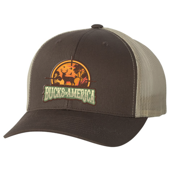 Bucks of America - Bass Fishing Brown Retro Trucker Hat – Bucks Hat Co