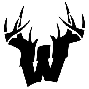 Wisconsin W Antlers Decal - Black - Bucks of America