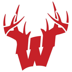 Wisconsin W Antlers Decal - Red - Bucks of America