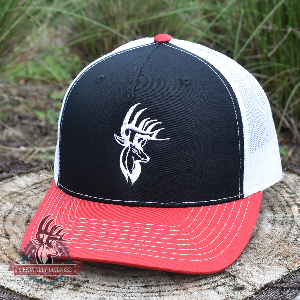Bucks of America - Bucks of America Deer Logo Hat - Black / White / Red – Bucks  Hat Co